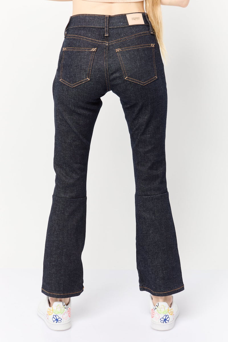 ESPRIT Women Regular Fit Washed Stretchable Jeans, Deep Navy - Image 2