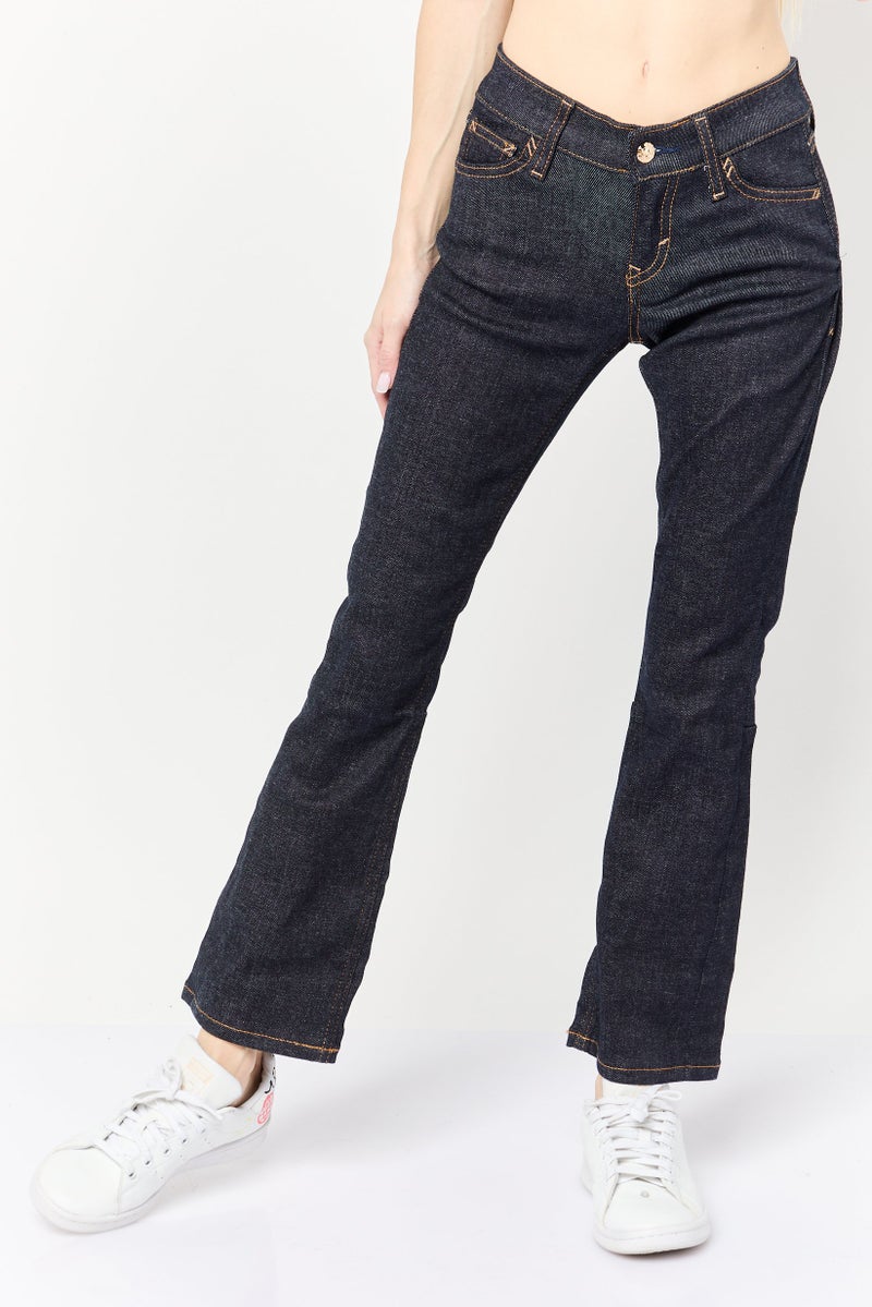 ESPRIT Women Regular Fit Washed Stretchable Jeans, Deep Navy - Image 1