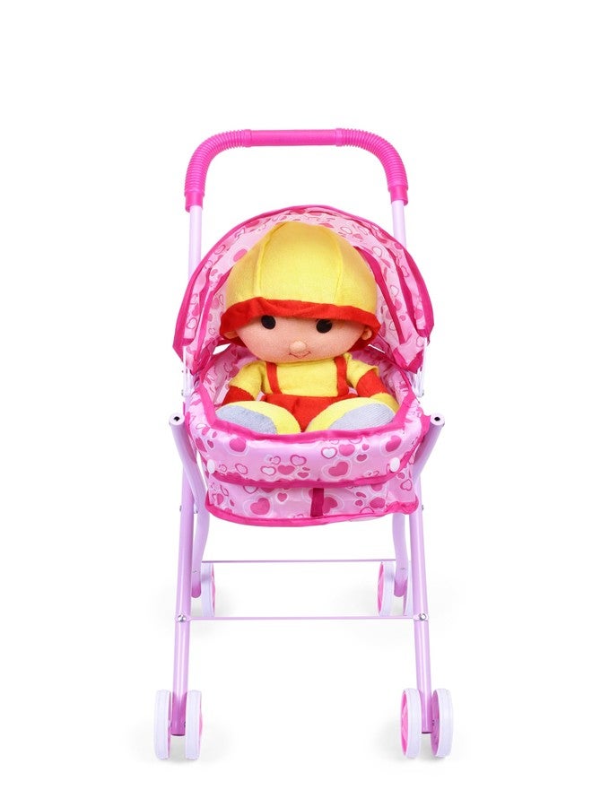 Ramson India Kid New Toy Set Toys Baby Doll Mini Stroller Real Stroller for Girls Doll Stroller - Pink - Image 1