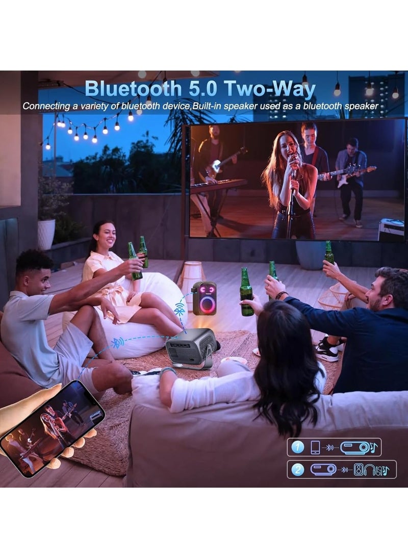 Smartberry - Smartbarry Premium Mini Projector Electric Focus Android 11.0 4K Supported 15000 Lumens WiFi 6 & BT5.0 360° Angle Adjustment Home Theater Portable Projector for Movies & Streaming - Image 1