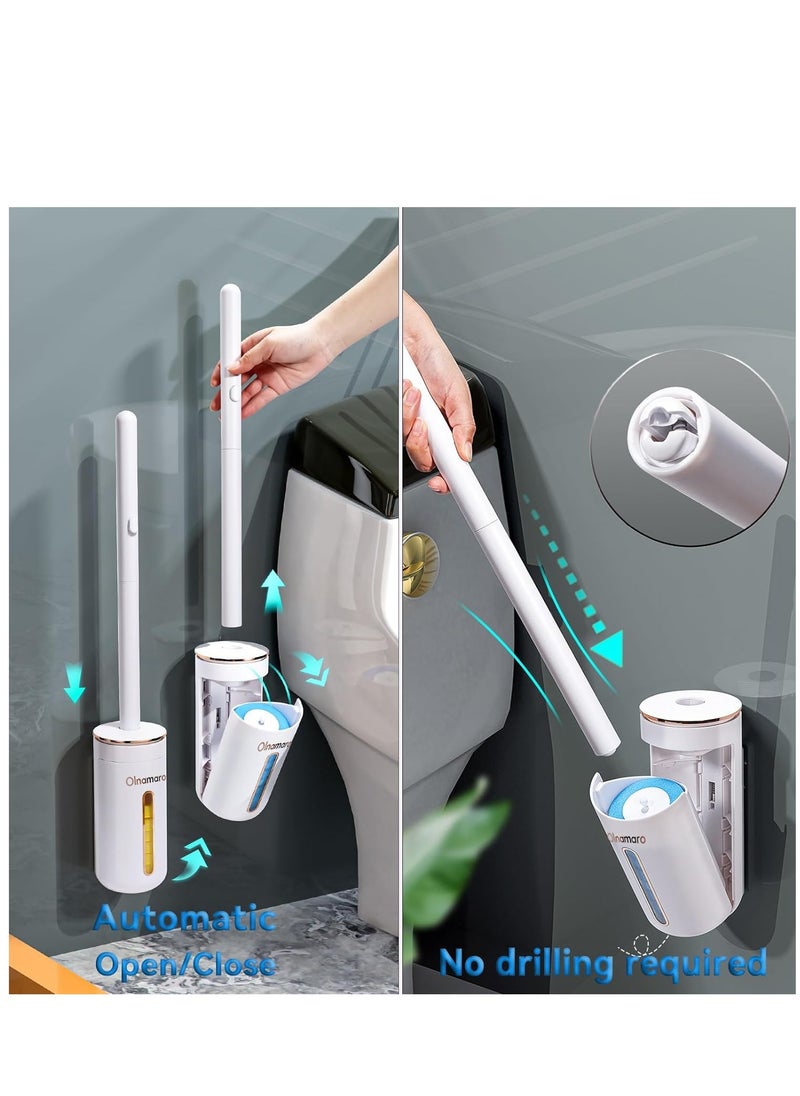 SYOSI - Toilet Brush with Aromatherapy Disposable Toilet Brush Suitable for Toilet Hard to Clean Areas With 16 Toilet Brush Replacement Heads Ocean Lavender Scent Toilet Brush - Image 1