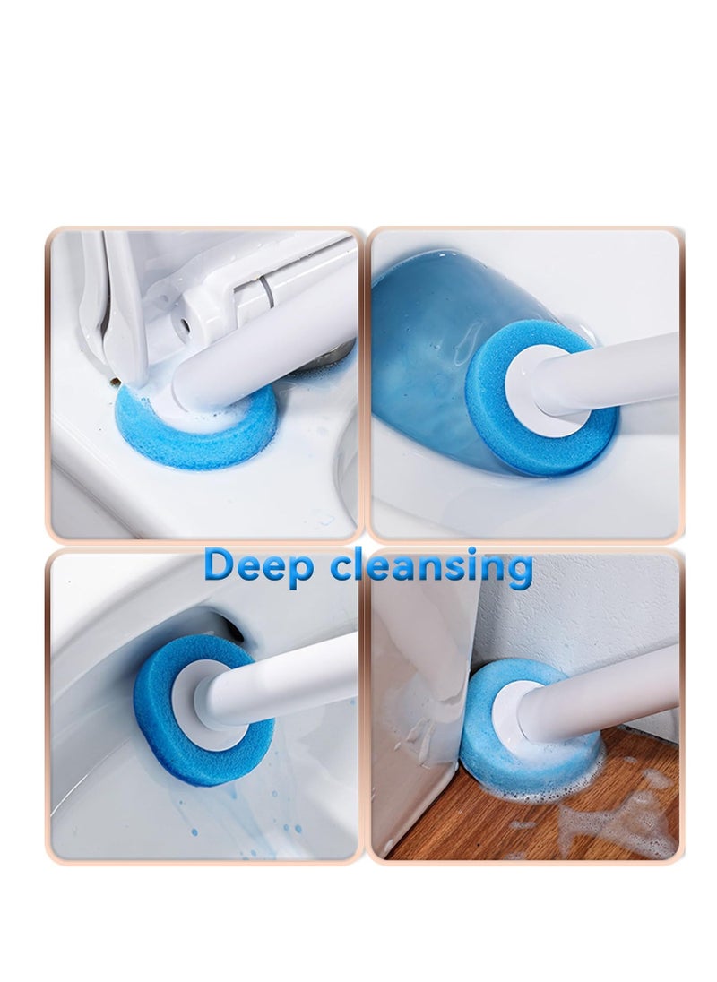 SYOSI - Toilet Brush with Aromatherapy Disposable Toilet Brush Suitable for Toilet Hard to Clean Areas With 16 Toilet Brush Replacement Heads Ocean Lavender Scent Toilet Brush - Image 1
