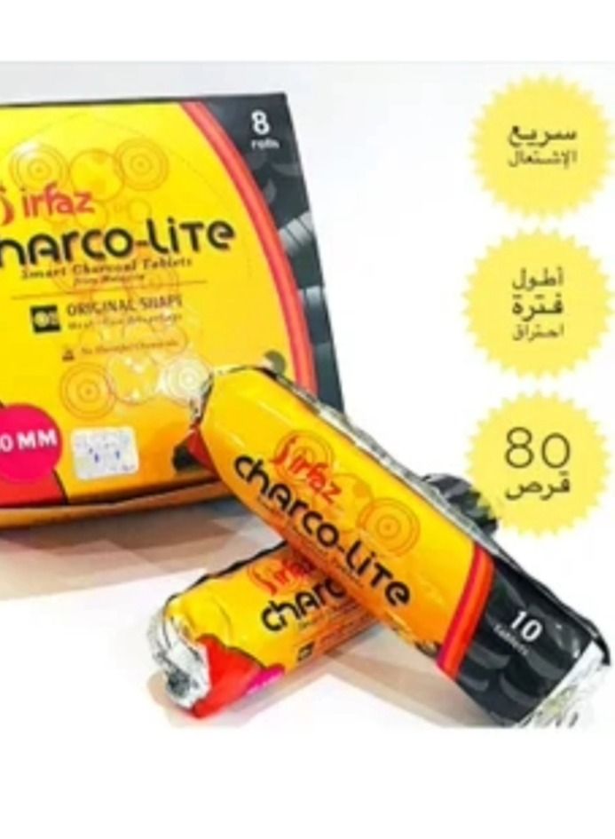 irfaz 80 Peice Bakhoor Charcoal Tablets Quick Ignite  Bakhoor Charcoal -40MM 80 Pieces (40mm) - Image 2