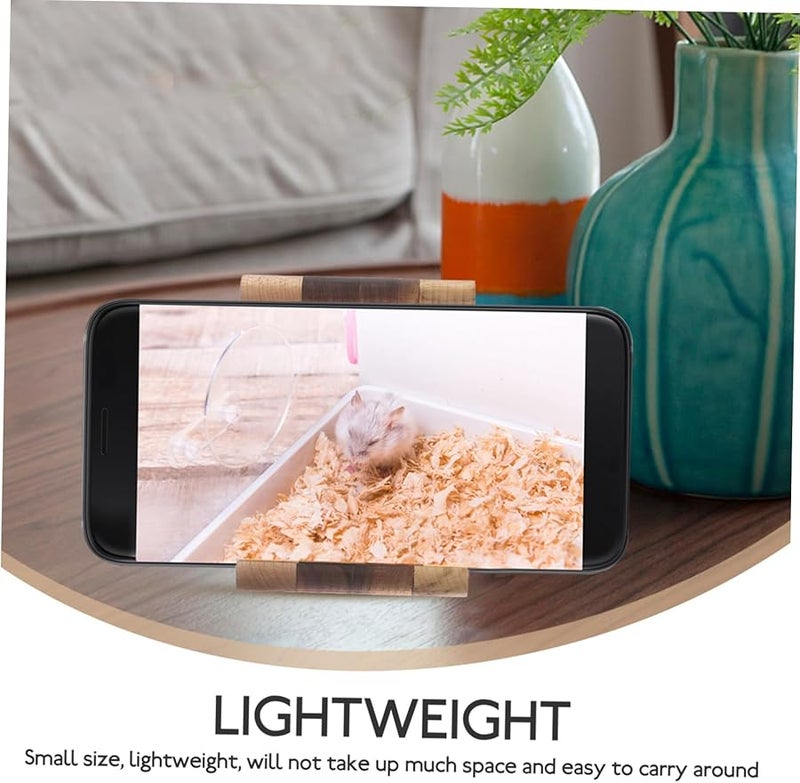 حامل هاتف خشبي قابل للتعديل للمكتب حامل جهاز لوحي طلاء خشب طبيعي قاعدة ثابتة - Image 5