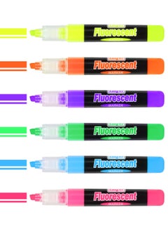 KASTWAVE Highlighters 12Pcs Neon Colors Chisel Tip Marker Pen for Highlight Art Pen Greeting Card Gift Card Writing Drawing Pens for Journaling Note Taking College Preppy School Supplies 6 Colors  - Image 2