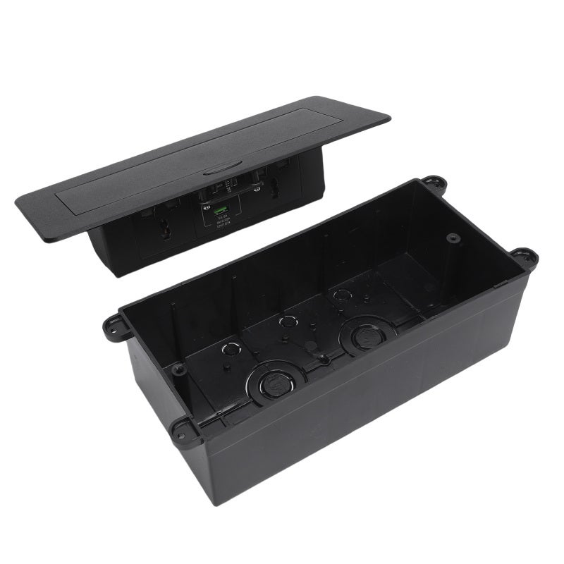 Desktop Pop Up Power Strip: 2 AC Sockets 1 USB 1 Type C Ports 16A 4000W - Slow Pop Up Damping Structure High Temperature Proof Recessed Socket for Office Conference Room Home - Image 4