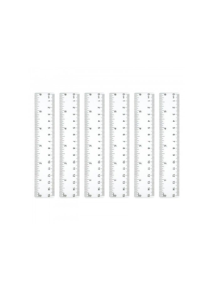 6 Pcs 15cm Ruler, 6 Inch Ruler Clear Ruler, 6 Inch Clear Plastic Ruler, Drafting Tools, Transparent Straight Ruler Measuring Ruler Tool for Student School Office - Image 1