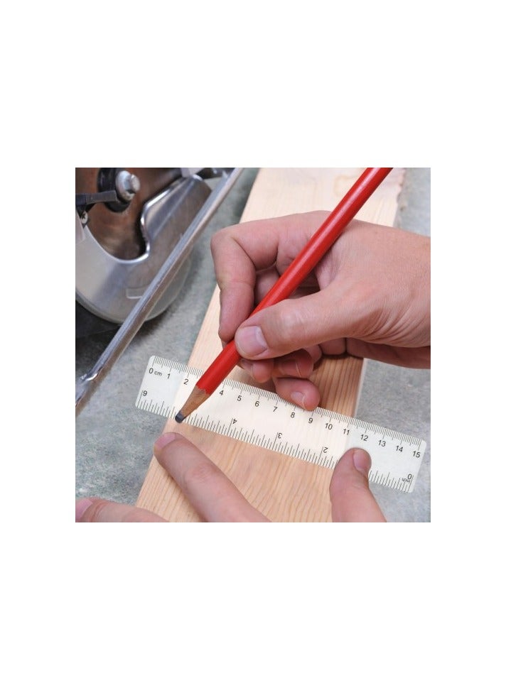 6 Pcs 15cm Ruler, 6 Inch Ruler Clear Ruler, 6 Inch Clear Plastic Ruler, Drafting Tools, Transparent Straight Ruler Measuring Ruler Tool for Student School Office - Image 5