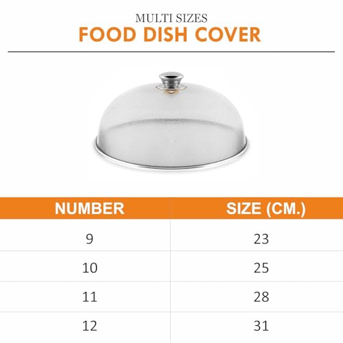 Prabha Stainless Steel Dish Cover - 28cm | Keep Your Food Fresh and Stylish | Ideal for Home & Kitchen, Flies Mosquitoes Insect Proof Dining Tables Covers Fruits, Cake, Vegetable, Rice Cover. - Image 2
