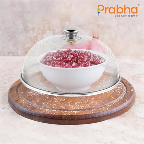 Prabha Stainless Steel Dish Cover - 28cm | Keep Your Food Fresh and Stylish | Ideal for Home & Kitchen, Flies Mosquitoes Insect Proof Dining Tables Covers Fruits, Cake, Vegetable, Rice Cover. - Image 4