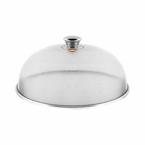 Prabha Stainless Steel Dish Cover - 28cm | Keep Your Food Fresh and Stylish | Ideal for Home & Kitchen, Flies Mosquitoes Insect Proof Dining Tables Covers Fruits, Cake, Vegetable, Rice Cover. - Image 1