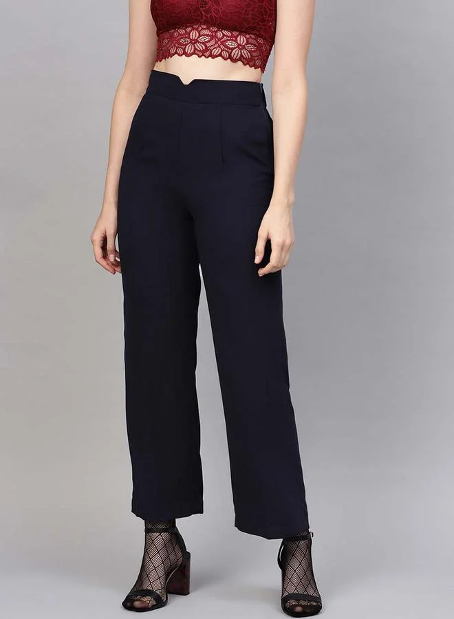 SASSAFRAS Solid Side Zipper Detail Trousers