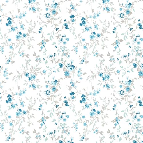 Plumora King Size Fitted Bedsheet with Elastic, 100% Pure Cotton King Size Fitted Bedsheet for Double Bed with 2 Pillow Covers, 240 TC, 72×78 Inches up to 8-inch Mattress, Floral Design (Ocean Bloom) - Image 4