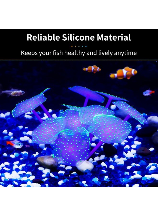 Uniclife Uniclife Silicone Coral Plant Decorations Glowing Artificial Ornament for Fish Tank Aquarium, Green, Ball Shape  - Image 3