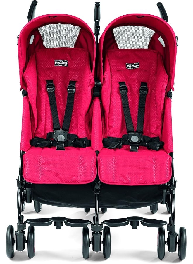Peg Perego عربة أطفال بيغ بيريجو بليكو ميني توين، أحمر مود - Image 2