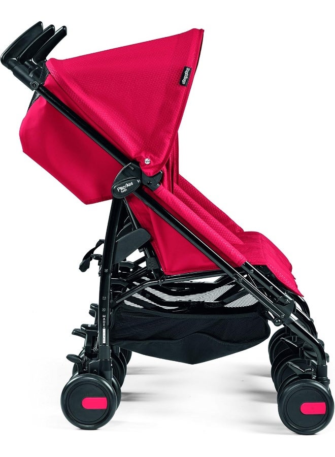 Peg Perego عربة أطفال بيغ بيريجو بليكو ميني توين، أحمر مود - Image 3