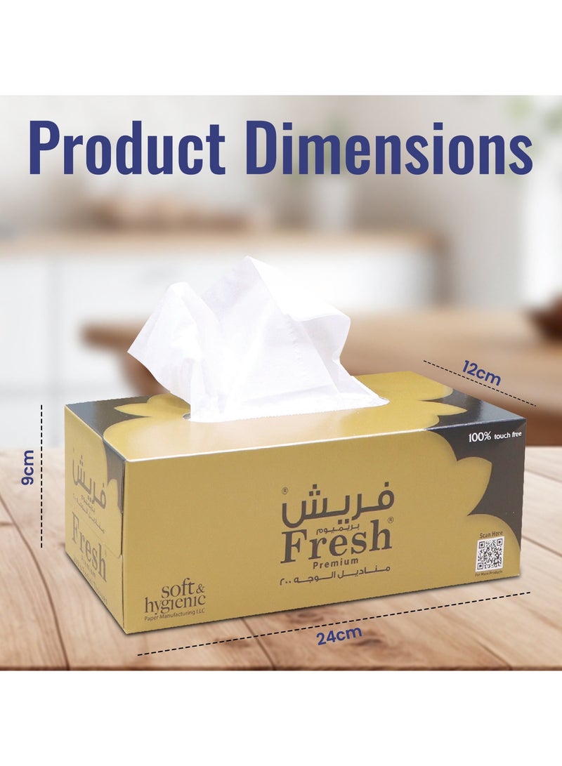 إس إن إتش باكينج SNH Packing علب مناديل الوجه فائقة النعومة 200 ورقة 2 طبقة - عبوة من 5 علب مناديل مربعة للاستخدام المنزلي والمكتبي - لطيفة على جميع أنواع البشرة، مناديل ناعمة وامتصاصية للاستخدام اليومي - Image 2