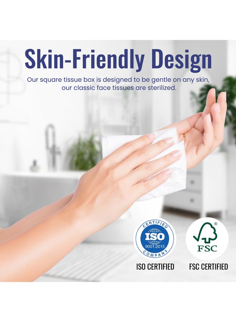 إس إن إتش باكينج SNH Packing علب مناديل الوجه فائقة النعومة 200 ورقة 2 طبقة - عبوة من 5 علب مناديل مربعة للاستخدام المنزلي والمكتبي - لطيفة على جميع أنواع البشرة، مناديل ناعمة وامتصاصية للاستخدام اليومي - Image 3