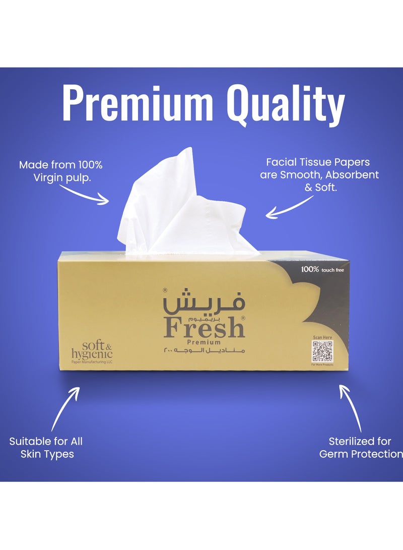 إس إن إتش باكينج SNH Packing علب مناديل الوجه فائقة النعومة 200 ورقة 2 طبقة - عبوة من 5 علب مناديل مربعة للاستخدام المنزلي والمكتبي - لطيفة على جميع أنواع البشرة، مناديل ناعمة وامتصاصية للاستخدام اليومي - Image 5