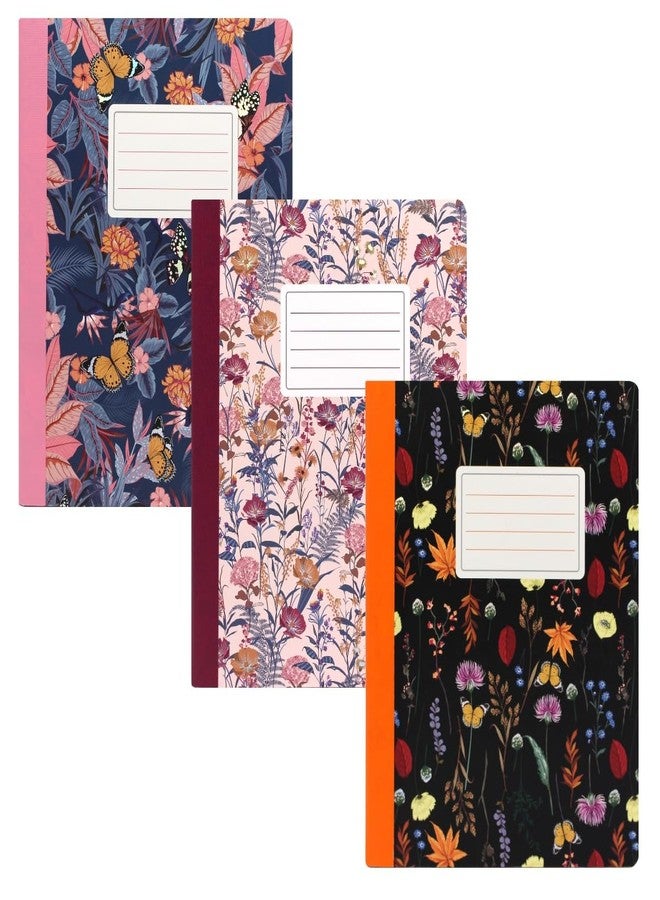 Pukka Pad, Composition Notebooks - 3 Pack of Journals Featuring 140 Pages of College Ruled 80GSM Paper with Sturdy Cover Stock - 9.75 x 7.5in - Bloom - Image 1