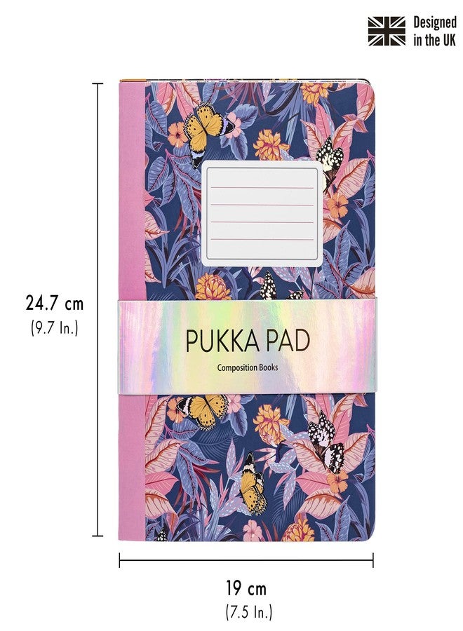 Pukka Pad, Composition Notebooks - 3 Pack of Journals Featuring 140 Pages of College Ruled 80GSM Paper with Sturdy Cover Stock - 9.75 x 7.5in - Bloom - Image 2