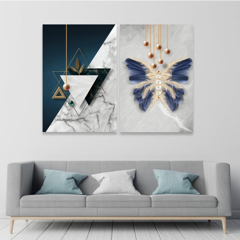 ماركتنا لوحة قماشية ثنائية بتصميم مودرن - Image 1