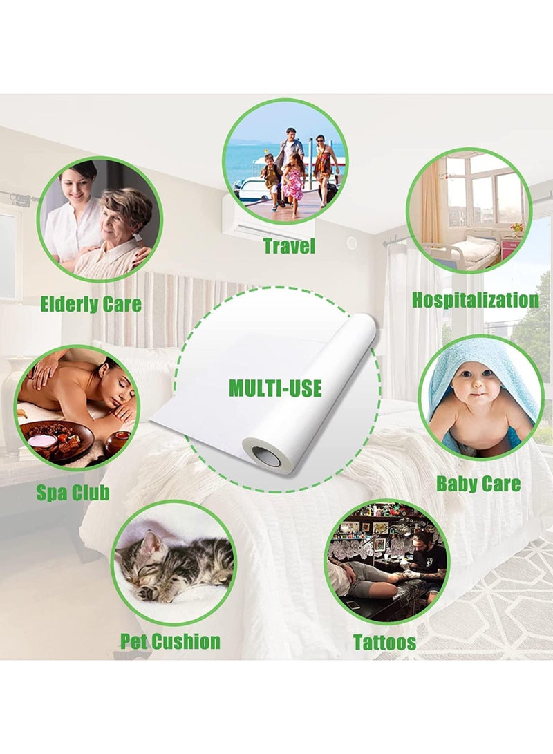 ماكس كير أورجانيك كوزمتيك ملاءات سرير يمكن التخلص منها غير منسوجة – رول واحد | ملاءة ناعمة وقابلة للتنفس لتغطية أسرة المساج، الوجه، الصالون، السبا والتاتو - Image 3