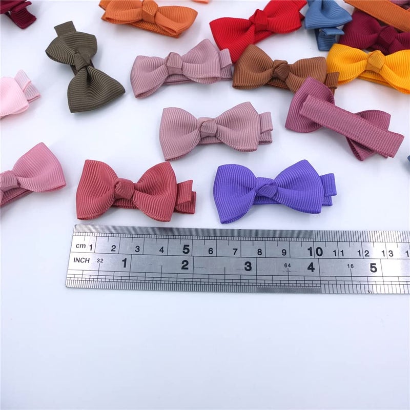 Baily Baby Hair Clips Tiny Hair Bow Alligator Clips for Toddler Baby Girls Fine Hair Pins in Fringe Bangs (Ambrosia 48 PCS in Pair) - Image 5