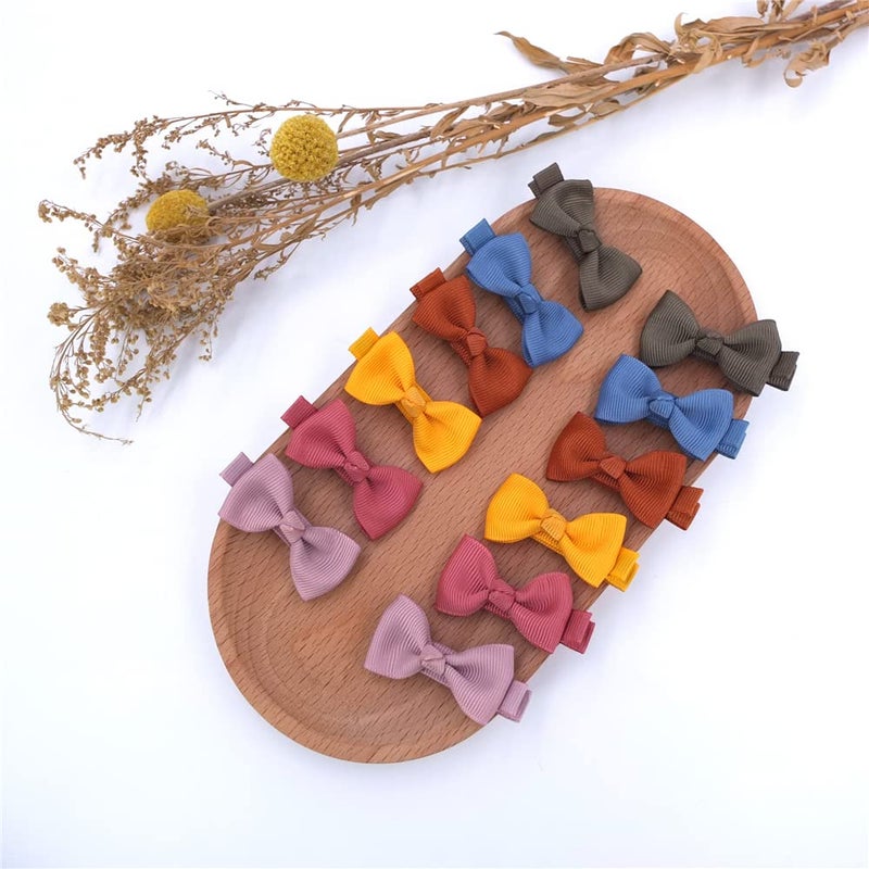 Baily Baby Hair Clips Tiny Hair Bow Alligator Clips for Toddler Baby Girls Fine Hair Pins in Fringe Bangs (Ambrosia 48 PCS in Pair) - Image 3