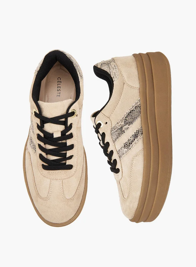 Celeste Women's Panelled Lace-Up Sneakers