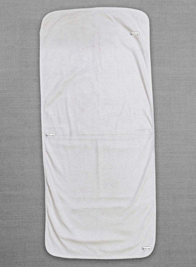 INFANEO Double Layer Muslin Cotton + Combed Cotton Kids Bath Towel | Quick Drying High Absorbent Seamless Prints Super-Soft Wash Cloth - 12001 - White - 50x100 Centimetres (Prints May Vary) - Image 4