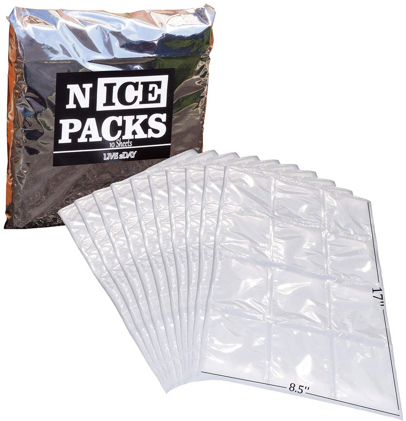 LIVE 2DAY Nice Packs Dry Ice Packs for Coolers, Lunch Box, Shipping Frozen Food – Ice Packs for Kids Lunch Bags – Reusable – Long Lasting - Flexible - Image 1