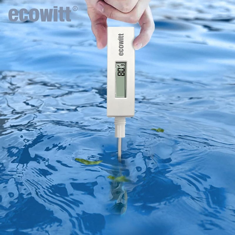 ECOWITT WN34BL Digital Pool Thermometer with LCD Display, Waterproof Water Temperature Sensor, Easy to Mount, 10ft Cable Sensor for Swimming Pool, Hot Tubs, Spas, Bath Water, Fish Ponds - Image 5