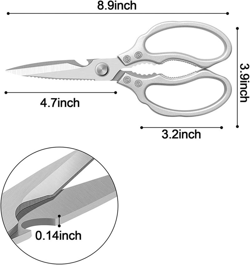 Salad Scissors Kitchen Scissors Utility Stainless Steel Heavy Duty Food Scissors for Kitchen Chicken Poultry Fisht - Image 2