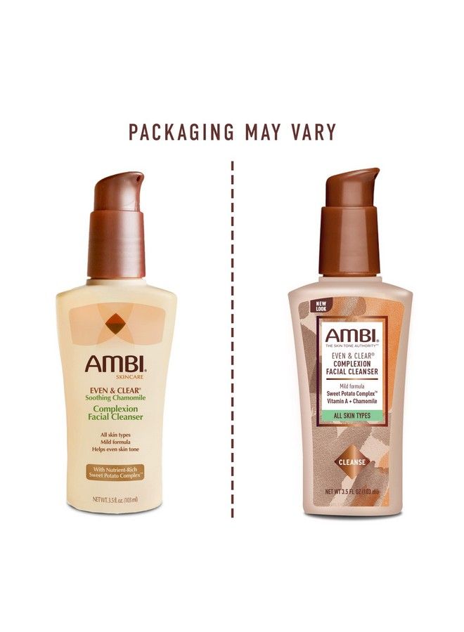ambi منظف وجه متوازن وواضح للبشرة للرجال والنساء لجميع أنواع البشرة بطاطا حلوة وشاي البابونج وشاي أخضر خالي من الهيدروكينون وخالي من الصابون وخالي من الكحول وخالي من العطور وخالي من الأصباغ 3.5 أونصة سائلة - Image 3