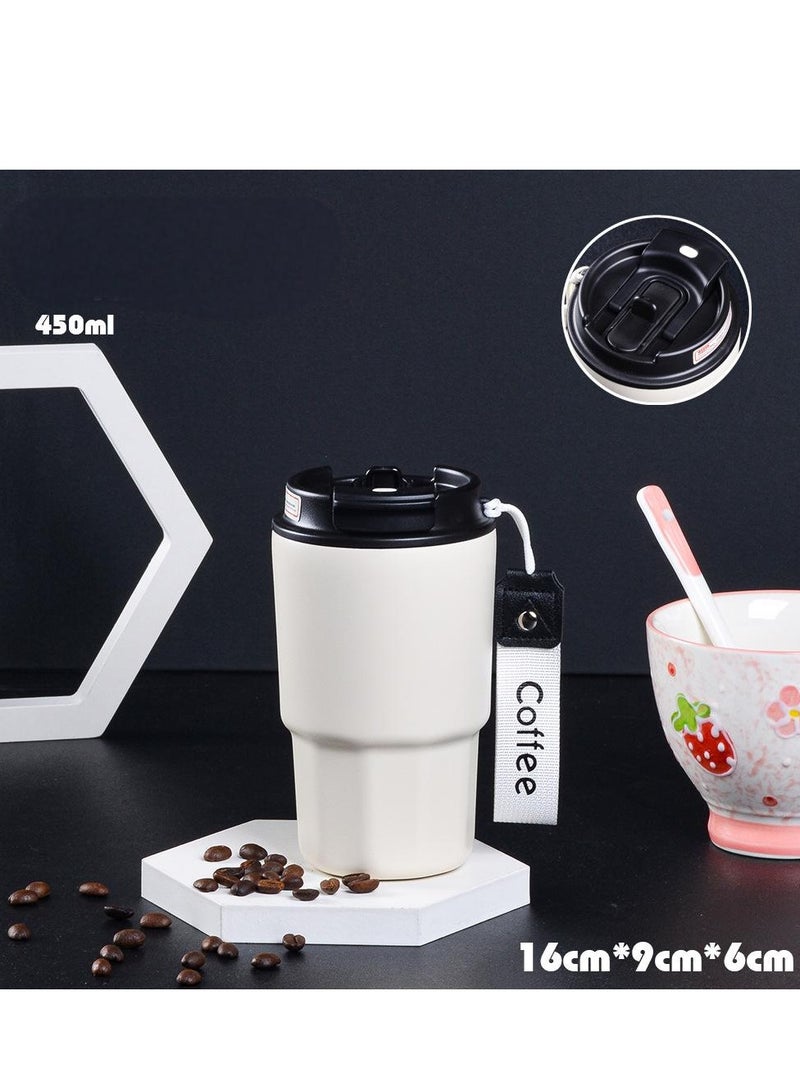 Food Grade 316 Stainless Steel 450ml Travel Mug Reusable Thermos Coffee Cup Vacuum Insulated Stainless Steel Hot Coffee Cup for Hot and Cold Drinks - Image 1