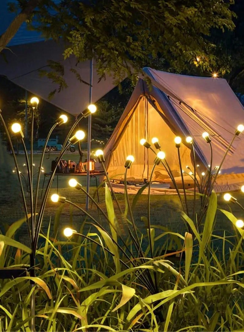 Baytna 10 LED Solar Firefly Lights, Swaying Garden Decor Lights, Waterproof Outdoor Solar Lights, Courtyard Lights with Auto On Off High Brightness Glow, Patio Yard Pathway Landscape Lighting for Home Camping Decoration Gift (Warm Light) - Image 2