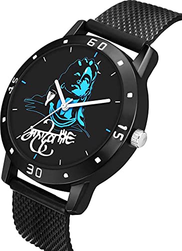 CERO MAHA-05 Men's Mahadev Analog watch Bracelet Combo Set (Black) - Image 2