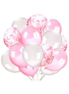 Pink and White Confetti Party Balloons Pack of 30