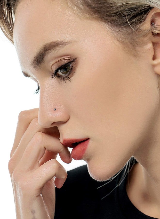 تورنيتو مجموعة تورنيتو من 100 قطعة من حلقات الأنف المصنوعة من الفولاذ المقاوم للصدأ، مرصعة بأحجار الزركونيا المكعبة متعددة الألوان، مقاس 1.5 مم، وزن 22 غرام. - Image 3