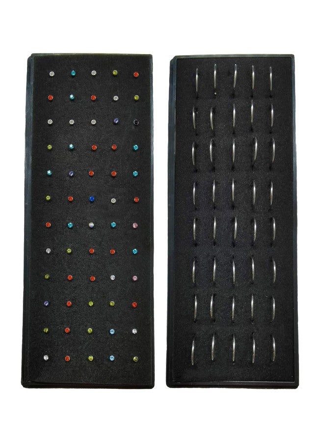 تورنيتو مجموعة تورنيتو من 100 قطعة من حلقات الأنف المصنوعة من الفولاذ المقاوم للصدأ، مرصعة بأحجار الزركونيا المكعبة متعددة الألوان، مقاس 1.5 مم، وزن 22 غرام. - Image 1