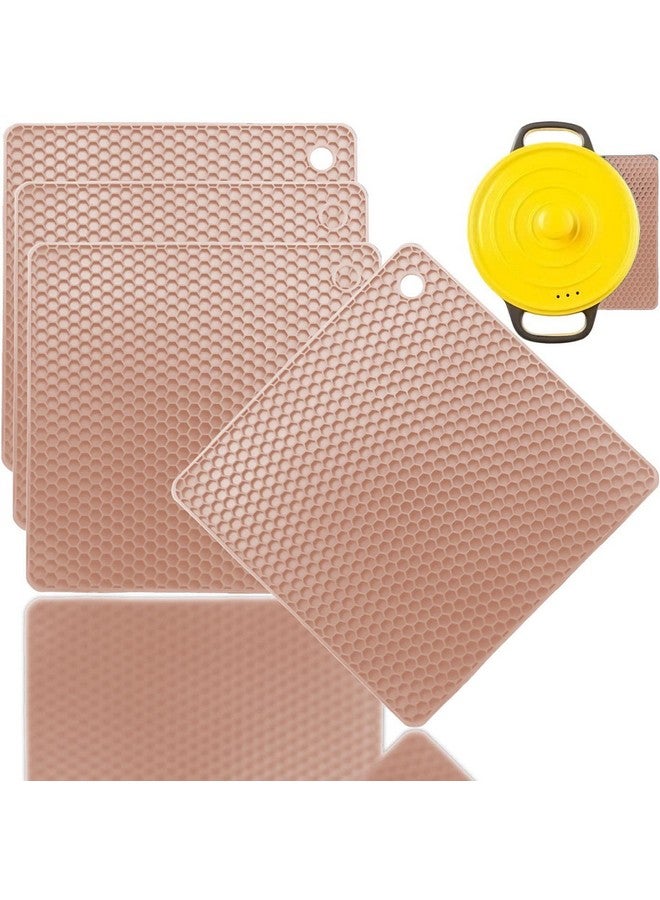 P-Plus International Silicone Trivets Mat for Dish Hot Pads for Counter Top,Pan and Pot Heat Resistant Hot Protector (Square_B Pack of 4 Random) - Image 3