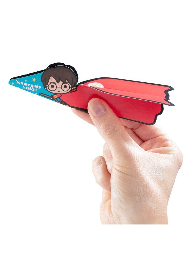 Harry Potter Flying Broom Valentines Day Cards For Kids 28 Card Pack & Envelopes Fold And Fly Paper Airplane Harry Hermione And Ron Great For School Classroom Parties Boys & Girls Ages 4+ - Image 5