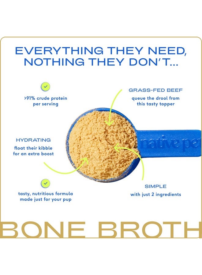 Native Pet Bone Broth for Dogs and Cats - Made with Real Beef Bone Broth, Dog Food Toppers for Picky Eaters - Provides Extra Hydration & Nutrition for Joint Strength, Immunity & Heart Health-48 Scoops - Image 3