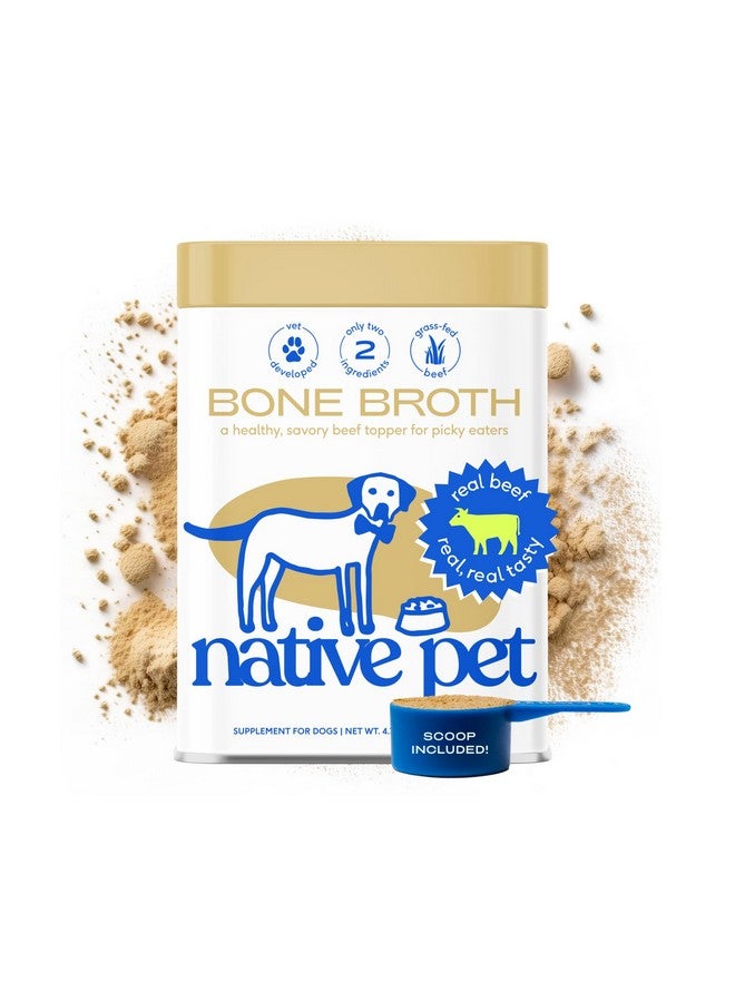 Native Pet Bone Broth for Dogs and Cats - Made with Real Beef Bone Broth, Dog Food Toppers for Picky Eaters - Provides Extra Hydration & Nutrition for Joint Strength, Immunity & Heart Health-48 Scoops - Image 1