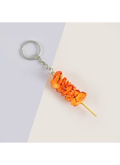 PVC Simulation Food Keychain Fun Squid Whisker Gluten Corn Barbecue String Toy Funny Food Play Model-Color:Gluten-Keychain