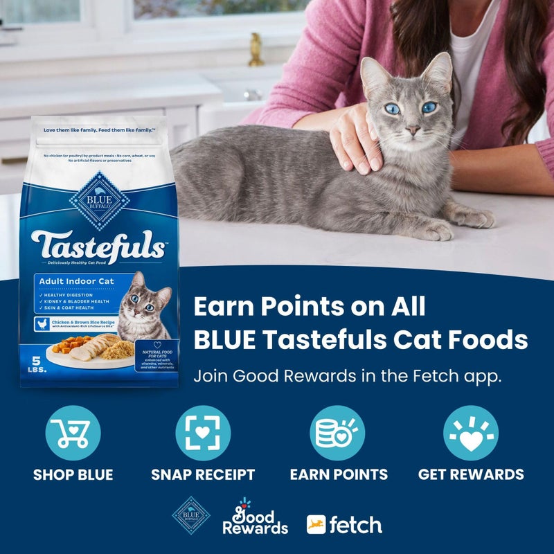 Blue Buffalo Tastefuls Adult Dry Cat Food for Weight Management & Hairball Control, Made in the USA with Natural Ingredients, Chicken Recipe, 7-lb Bag - Image 3