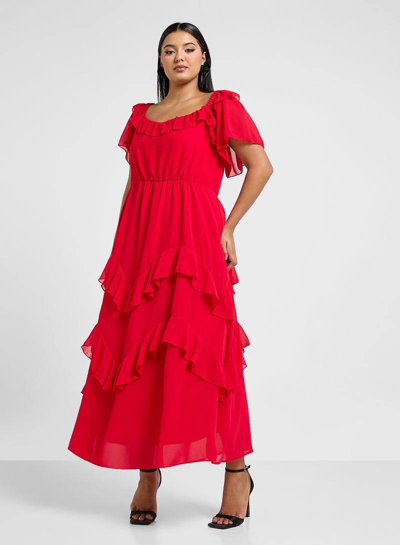 ايلا بلس فستان شيفون متعدد الطبقات - Image 1