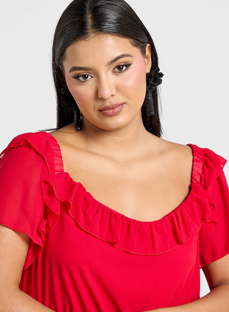 ايلا بلس فستان شيفون متعدد الطبقات - Image 3