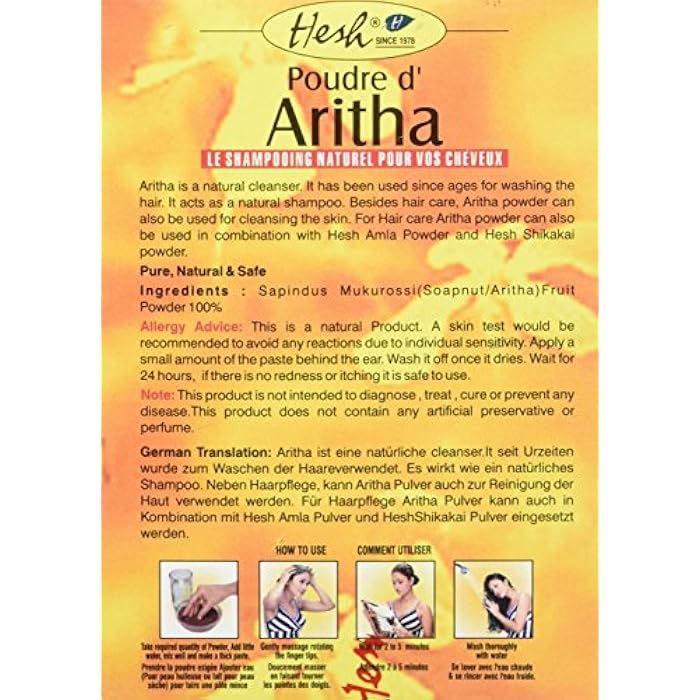 Hesh Aritha Herbal Ayurveda Powder The Natural Shampoo for Your Hair (100 g / 3.5 oz) - Image 2